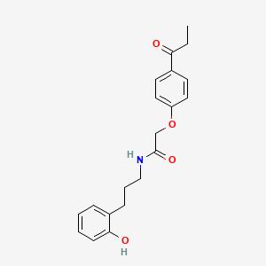 molecular formula C20H23NO4 B3965529 N-[3-(2-hydroxyphenyl)propyl]-2-(4-propionylphenoxy)acetamide 