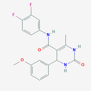 molecular formula C19H17F2N3O3 B3965575 N-(3,4-difluorophenyl)-4-(3-methoxyphenyl)-6-methyl-2-oxo-1,2,3,4-tetrahydropyrimidine-5-carboxamide 