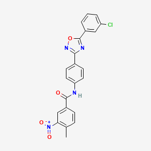 molecular formula C22H15ClN4O4 B3965610 N-[4-[5-(3-chlorophenyl)-1,2,4-oxadiazol-3-yl]phenyl]-4-methyl-3-nitrobenzamide 