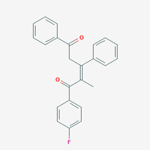 molecular formula C24H19FO2 B396570 1-(4-Fluorophenyl)-2-methyl-3,5-diphenyl-2-pentene-1,5-dione 