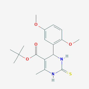 molecular formula C18H24N2O4S B3965721 TERT-BUTYL 4-(2,5-DIMETHOXYPHENYL)-6-METHYL-2-SULFANYLIDENE-1,2,3,4-TETRAHYDROPYRIMIDINE-5-CARBOXYLATE 
