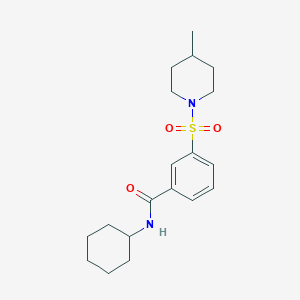 molecular formula C19H28N2O3S B3965757 N-cyclohexyl-3-[(4-methyl-1-piperidinyl)sulfonyl]benzamide 