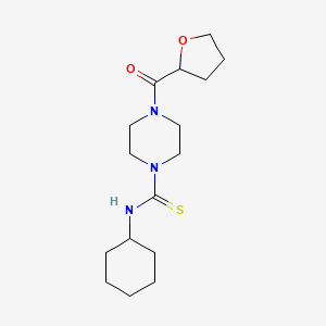 molecular formula C16H27N3O2S B3965784 N-cyclohexyl-4-(tetrahydrofuran-2-ylcarbonyl)piperazine-1-carbothioamide 