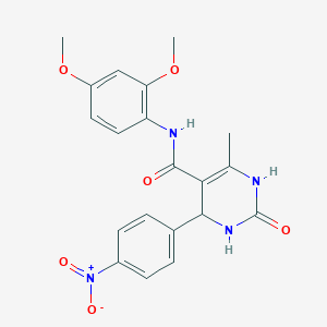 molecular formula C20H20N4O6 B3965792 N-(2,4-dimethoxyphenyl)-6-methyl-4-(4-nitrophenyl)-2-oxo-1,2,3,4-tetrahydro-5-pyrimidinecarboxamide 