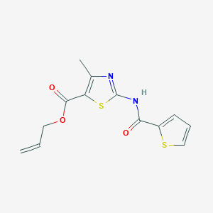 molecular formula C13H12N2O3S2 B3965799 Prop-2-enyl 4-methyl-2-(2-thienylcarbonylamino)-1,3-thiazole-5-carboxylate 