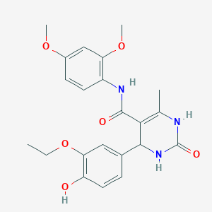 molecular formula C22H25N3O6 B3965806 N-(2,4-dimethoxyphenyl)-4-(3-ethoxy-4-hydroxyphenyl)-6-methyl-2-oxo-1,2,3,4-tetrahydro-5-pyrimidinecarboxamide 