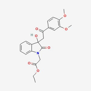 molecular formula C22H23NO7 B3965827 ethyl {3-[2-(3,4-dimethoxyphenyl)-2-oxoethyl]-3-hydroxy-2-oxo-2,3-dihydro-1H-indol-1-yl}acetate 