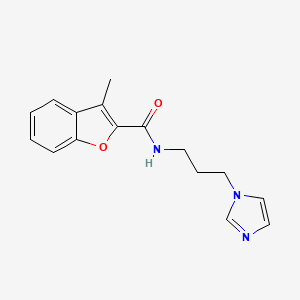 molecular formula C16H17N3O2 B3965857 N-[3-(1H-imidazol-1-yl)propyl]-3-methyl-1-benzofuran-2-carboxamide 