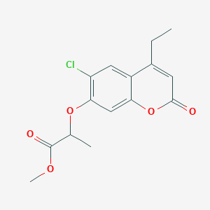 molecular formula C15H15ClO5 B3965921 methyl 2-[(6-chloro-4-ethyl-2-oxo-2H-chromen-7-yl)oxy]propanoate 