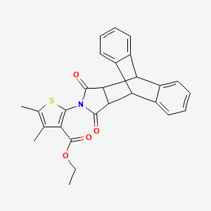 molecular formula C27H23NO4S B3965927 ethyl 2-(16,18-dioxo-17-azapentacyclo[6.6.5.0~2,7~.0~9,14~.0~15,19~]nonadeca-2,4,6,9,11,13-hexaen-17-yl)-4,5-dimethyl-3-thiophenecarboxylate 