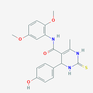 molecular formula C20H21N3O4S B3965928 N-(2,5-dimethoxyphenyl)-4-(4-hydroxyphenyl)-6-methyl-2-thioxo-1,2,3,4-tetrahydro-5-pyrimidinecarboxamide 