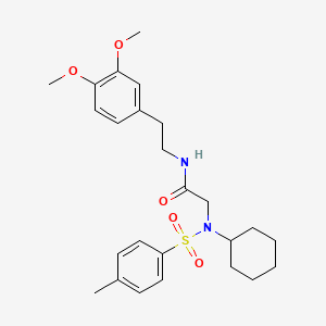 molecular formula C25H34N2O5S B3965941 N~2~-cyclohexyl-N~1~-[2-(3,4-dimethoxyphenyl)ethyl]-N~2~-[(4-methylphenyl)sulfonyl]glycinamide 