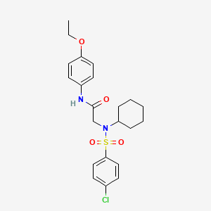 molecular formula C22H27ClN2O4S B3965965 N~2~-[(4-chlorophenyl)sulfonyl]-N~2~-cyclohexyl-N~1~-(4-ethoxyphenyl)glycinamide 