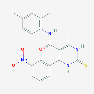 molecular formula C20H20N4O3S B3965992 N-(2,4-dimethylphenyl)-6-methyl-4-(3-nitrophenyl)-2-thioxo-1,2,3,4-tetrahydro-5-pyrimidinecarboxamide 