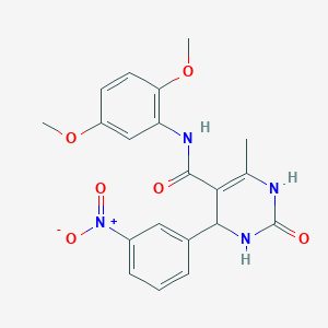 molecular formula C20H20N4O6 B3966022 N-(2,5-dimethoxyphenyl)-6-methyl-4-(3-nitrophenyl)-2-oxo-3,4-dihydro-1H-pyrimidine-5-carboxamide 