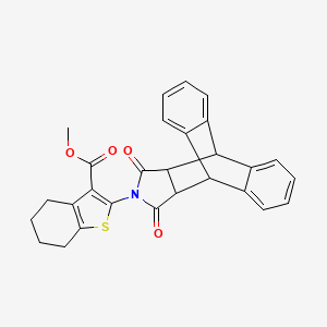 molecular formula C28H23NO4S B3966058 methyl 2-(16,18-dioxo-17-azapentacyclo[6.6.5.0~2,7~.0~9,14~.0~15,19~]nonadeca-2,4,6,9,11,13-hexaen-17-yl)-4,5,6,7-tetrahydro-1-benzothiophene-3-carboxylate 