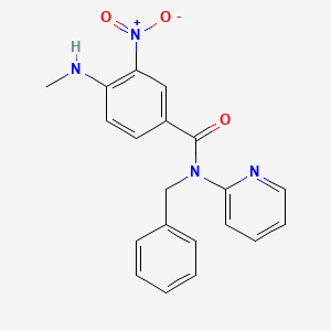 molecular formula C20H18N4O3 B3966082 N-benzyl-4-(methylamino)-3-nitro-N-pyridin-2-ylbenzamide 