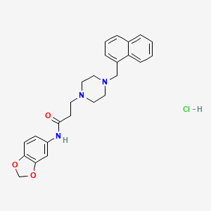molecular formula C25H28ClN3O3 B3966111 N-(1,3-benzodioxol-5-yl)-3-[4-(naphthalen-1-ylmethyl)piperazin-1-yl]propanamide;hydrochloride 