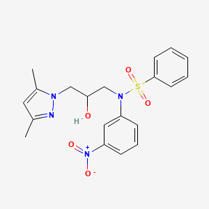 molecular formula C20H22N4O5S B3966135 N-[3-(3,5-dimethyl-1H-pyrazol-1-yl)-2-hydroxypropyl]-N-(3-nitrophenyl)benzenesulfonamide 