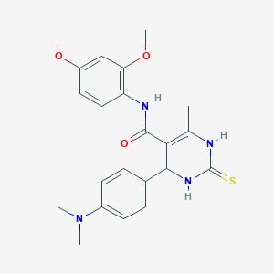 molecular formula C22H26N4O3S B3966187 N-(2,4-DIMETHOXYPHENYL)-4-[4-(DIMETHYLAMINO)PHENYL]-6-METHYL-2-SULFANYLIDENE-1,2,3,4-TETRAHYDROPYRIMIDINE-5-CARBOXAMIDE 