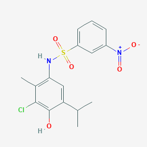 molecular formula C16H17ClN2O5S B3966217 N-(3-chloro-4-hydroxy-2-methyl-5-propan-2-ylphenyl)-3-nitrobenzenesulfonamide 