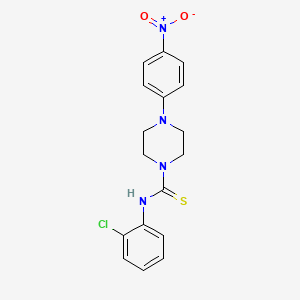 molecular formula C17H17ClN4O2S B3966219 N-(2-chlorophenyl)-4-(4-nitrophenyl)piperazine-1-carbothioamide 