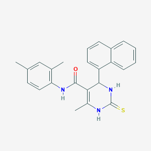 molecular formula C24H23N3OS B3966223 N-(2,4-dimethylphenyl)-6-methyl-4-(1-naphthyl)-2-thioxo-1,2,3,4-tetrahydro-5-pyrimidinecarboxamide 