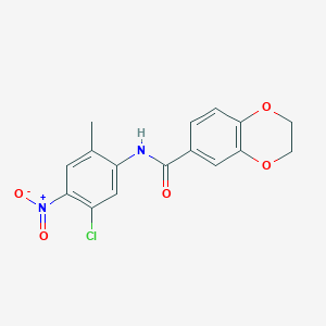 molecular formula C16H13ClN2O5 B3966264 N-(5-chloro-2-methyl-4-nitrophenyl)-2,3-dihydro-1,4-benzodioxine-6-carboxamide 