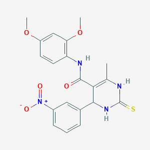 molecular formula C20H20N4O5S B3966270 N-(2,4-dimethoxyphenyl)-6-methyl-4-(3-nitrophenyl)-2-sulfanylidene-3,4-dihydro-1H-pyrimidine-5-carboxamide 