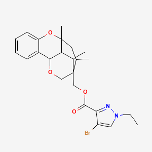 molecular formula C24H29BrN2O4 B3966271 [1,3,4a-trimethyl-4,4a,9,9a-tetrahydro-1H-9,2-(epoxymethano)xanthen-2(3H)-yl]methyl 4-bromo-1-ethyl-1H-pyrazole-3-carboxylate 