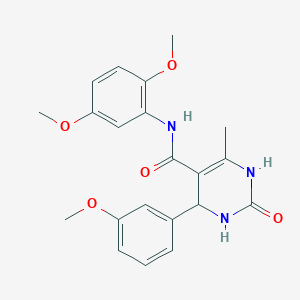 molecular formula C21H23N3O5 B3966414 N-(2,5-dimethoxyphenyl)-4-(3-methoxyphenyl)-6-methyl-2-oxo-1,2,3,4-tetrahydro-5-pyrimidinecarboxamide 
