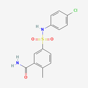 molecular formula C14H13ClN2O3S B3966440 5-[(4-chlorophenyl)sulfamoyl]-2-methylbenzamide 