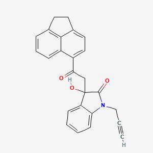 molecular formula C25H19NO3 B3966465 3-[2-(1,2-dihydroacenaphthylen-5-yl)-2-oxoethyl]-3-hydroxy-1-(prop-2-yn-1-yl)-1,3-dihydro-2H-indol-2-one 