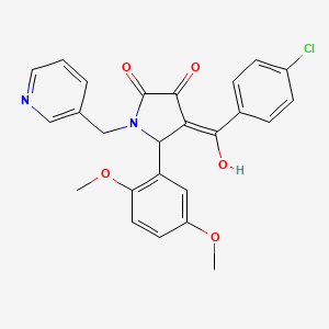 molecular formula C25H21ClN2O5 B3966469 4-(4-CHLOROBENZOYL)-5-(2,5-DIMETHOXYPHENYL)-3-HYDROXY-1-(3-PYRIDYLMETHYL)-1,5-DIHYDRO-2H-PYRROL-2-ONE 