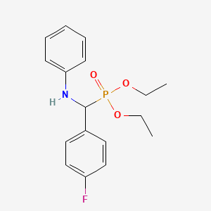 molecular formula C17H21FNO3P B3966485 Diethyl [(4-fluorophenyl)(phenylamino)methyl]phosphonate 