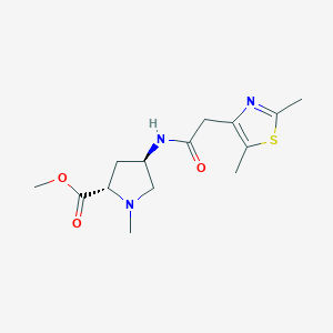 molecular formula C14H21N3O3S B3966488 methyl (2S,4R)-4-{[(2,5-dimethyl-1,3-thiazol-4-yl)acetyl]amino}-1-methylpyrrolidine-2-carboxylate 