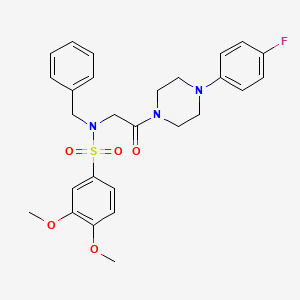 molecular formula C27H30FN3O5S B3966493 N-benzyl-N-{2-[4-(4-fluorophenyl)piperazin-1-yl]-2-oxoethyl}-3,4-dimethoxybenzenesulfonamide 