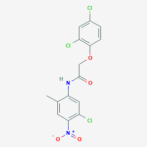molecular formula C15H11Cl3N2O4 B3966523 N-(5-chloro-2-methyl-4-nitrophenyl)-2-(2,4-dichlorophenoxy)acetamide 