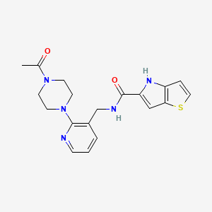 molecular formula C19H21N5O2S B3966620 N-[[2-(4-acetylpiperazin-1-yl)pyridin-3-yl]methyl]-4H-thieno[3,2-b]pyrrole-5-carboxamide 
