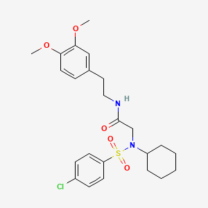 molecular formula C24H31ClN2O5S B3966746 N~2~-[(4-chlorophenyl)sulfonyl]-N~2~-cyclohexyl-N-[2-(3,4-dimethoxyphenyl)ethyl]glycinamide 