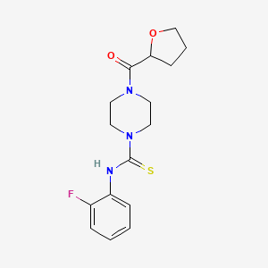 molecular formula C16H20FN3O2S B3966757 N-(2-fluorophenyl)-4-(tetrahydrofuran-2-ylcarbonyl)piperazine-1-carbothioamide 
