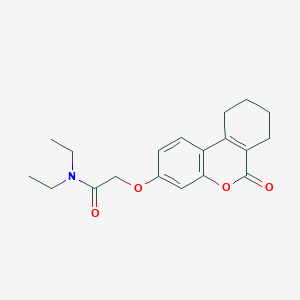 molecular formula C19H23NO4 B3966774 N,N-DIETHYL-2-({6-OXO-6H,7H,8H,9H,10H-CYCLOHEXA[C]CHROMEN-3-YL}OXY)ACETAMIDE 
