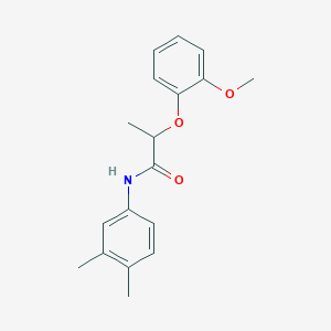 molecular formula C18H21NO3 B3966857 N-(3,4-dimethylphenyl)-2-(2-methoxyphenoxy)propanamide 