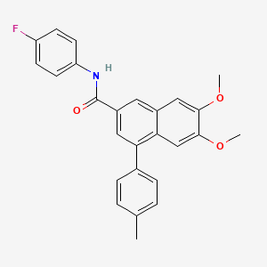 molecular formula C26H22FNO3 B3967025 N-(4-fluorophenyl)-6,7-dimethoxy-4-(4-methylphenyl)-2-naphthamide 