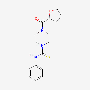 molecular formula C16H21N3O2S B3967074 N-phenyl-4-(tetrahydrofuran-2-ylcarbonyl)piperazine-1-carbothioamide 