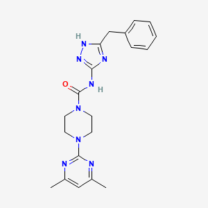 molecular formula C20H24N8O B3967098 N-(5-benzyl-1H-1,2,4-triazol-3-yl)-4-(4,6-dimethylpyrimidin-2-yl)piperazine-1-carboxamide 