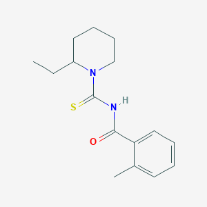 molecular formula C16H22N2OS B3967203 N-[(2-ethyl-1-piperidinyl)carbonothioyl]-2-methylbenzamide 