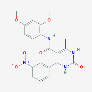 molecular formula C20H20N4O6 B3967223 N-(2,4-dimethoxyphenyl)-6-methyl-4-(3-nitrophenyl)-2-oxo-1,2,3,4-tetrahydro-5-pyrimidinecarboxamide 