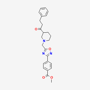 molecular formula C25H27N3O4 B3967254 methyl 4-(5-{[3-(3-phenylpropanoyl)-1-piperidinyl]methyl}-1,2,4-oxadiazol-3-yl)benzoate 