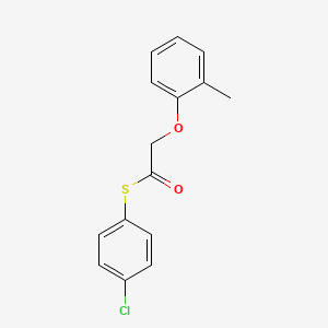 molecular formula C15H13ClO2S B3967279 S-(4-chlorophenyl) (2-methylphenoxy)ethanethioate 